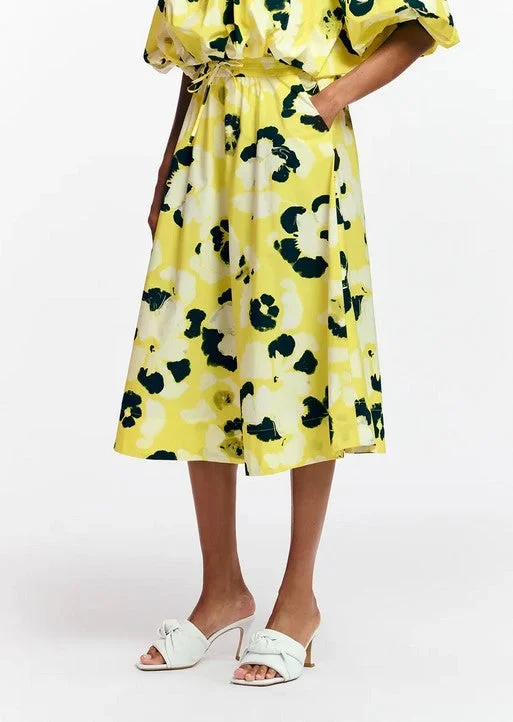 Essential Antwerp Skirt - Lemon Combo leather skirt modern