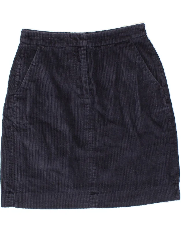 GANT Womens Corduroy Skirt UK 8 Small W26  Navy Blue Cotton velvet skirt sumptuous