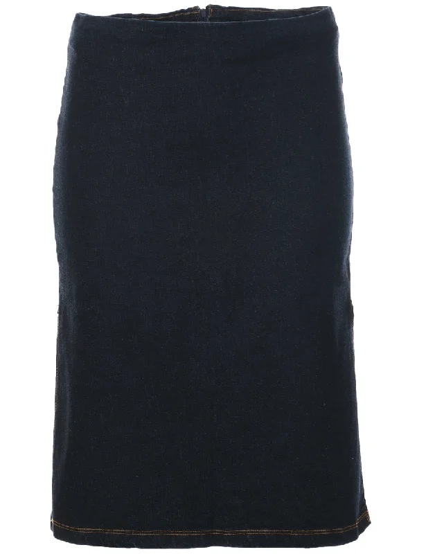 Indigo Denim Skirt - XS wool skirt warm