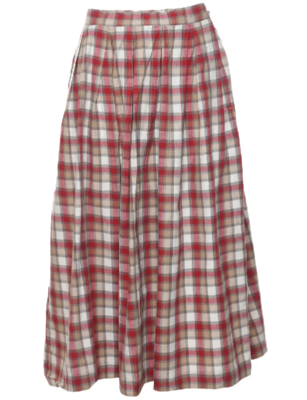 Izod Pleated Checked Skirt - M corduroy skirt textured