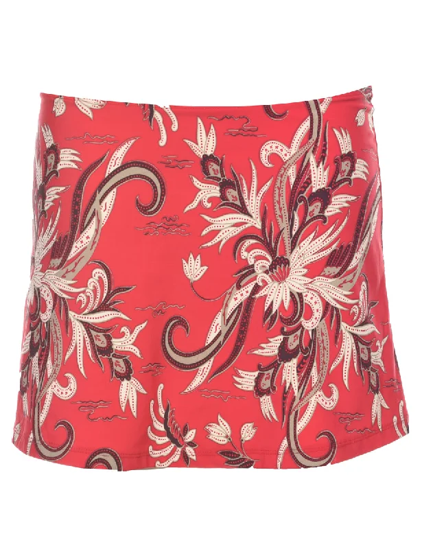 Jantzen Floral Mini Skirt - M leather skirt refined