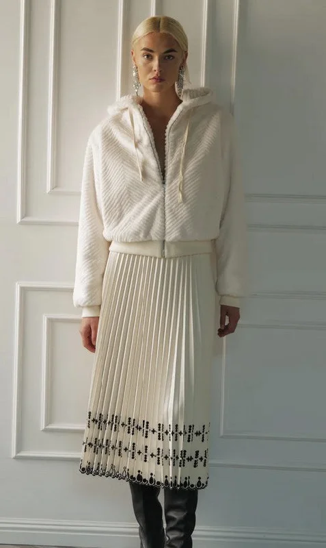 Le Superbe Pleats to Meet You Skirt - Off White patchwork skirt art