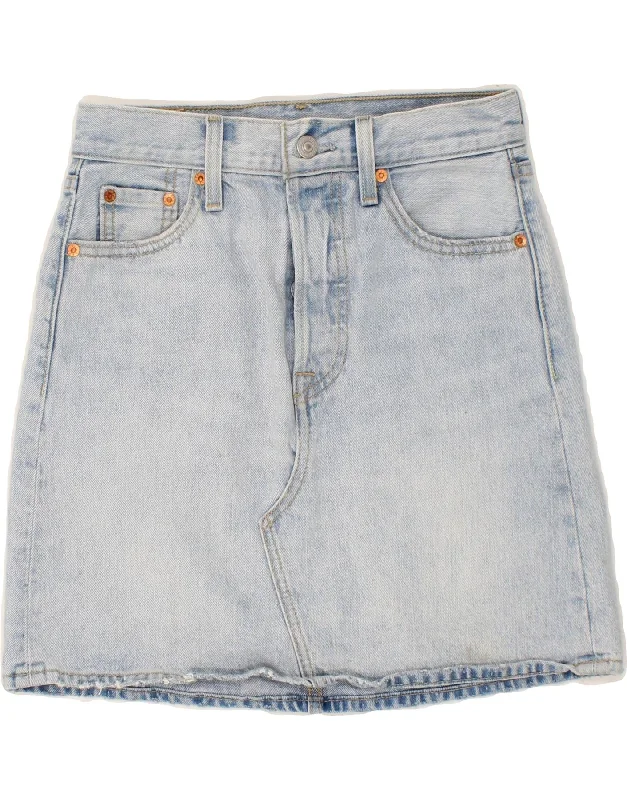 LEVI'S Womens Denim Skirt W26 Small Blue Cotton spandex blend skirt