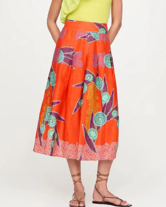 Marie Oliver Frankie Skirt - Plumeria breathable skirt fabric