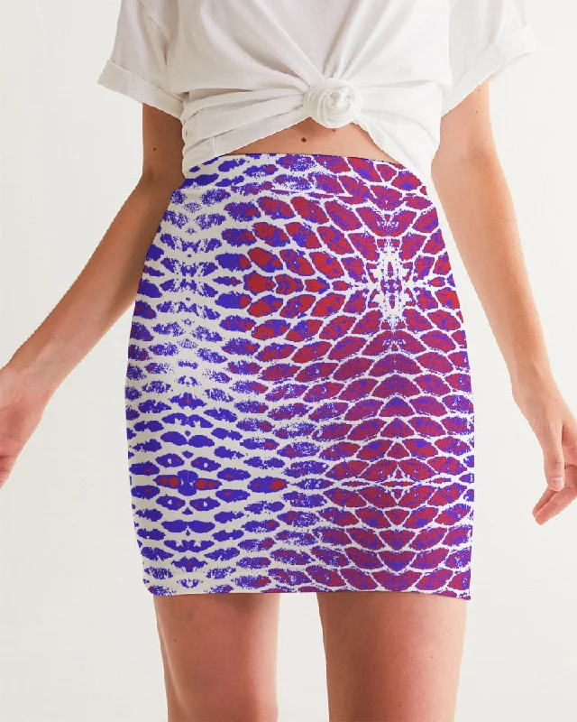 Patriotic Scales Women's Mini Skirt silk skirt smooth