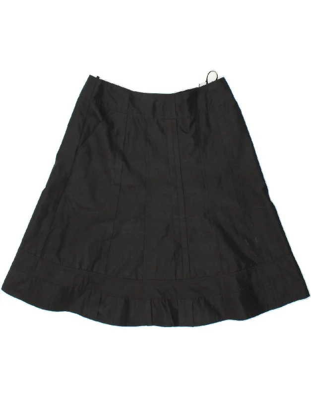 REGINE Womens A-Line Skirt UK 12 Medium W30  Black leather skirt bold