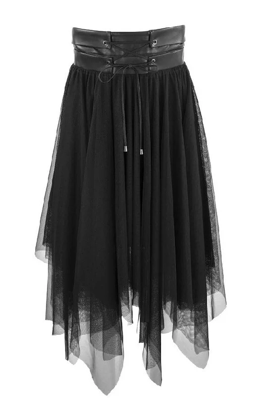 Theo Penelope Tulle Skirt - Black denim skirt classic