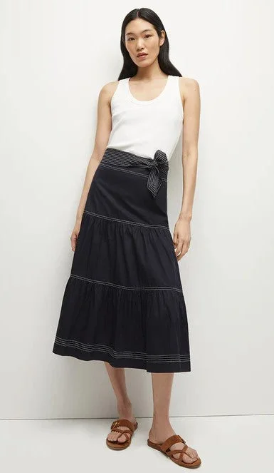 Veronica Beard Armida Skirt - Navy casual skirt length