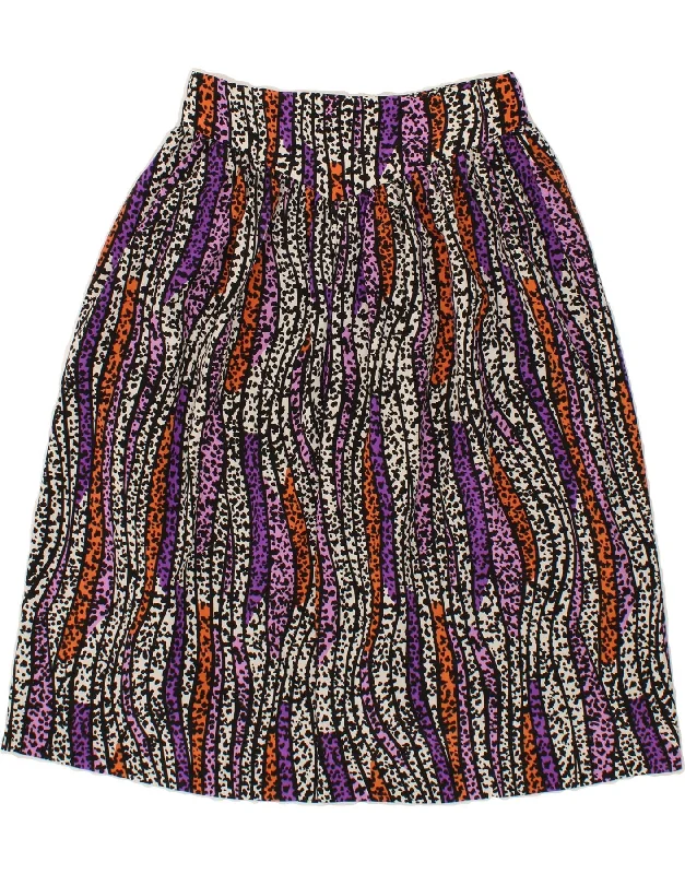 VINTAGE Womens Abstract Pattern A-Line Skirt W28 Medium Multicoloured chiffon skirt delicate