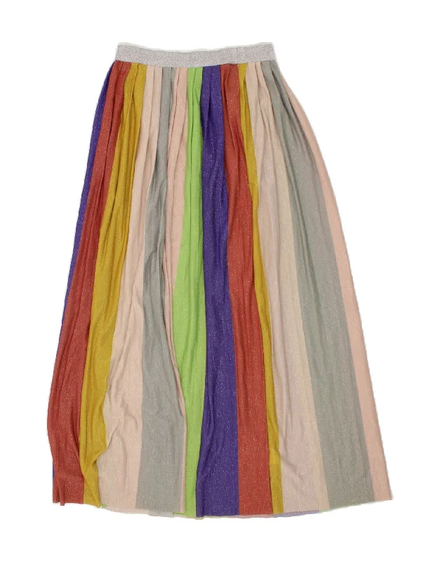 VINTAGE Womens Maxi Skirt W27 Small Multicoloured Striped leather skirt sleek