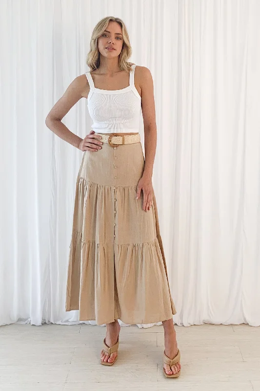 WONDERLAND SKIRT - SAND spandex blend skirt