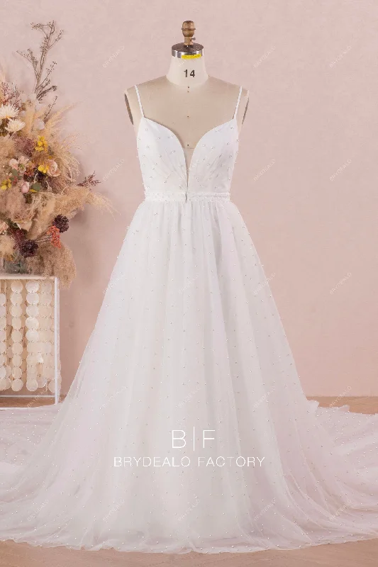Elegant Pearls Deep Neck Destination Cathedral Overskirt Bridal Dress wool skirt sturdy Elegant Pearls Deep Neck Destination Cathedral Overskirt Bridal Dress wool skirt sturdy